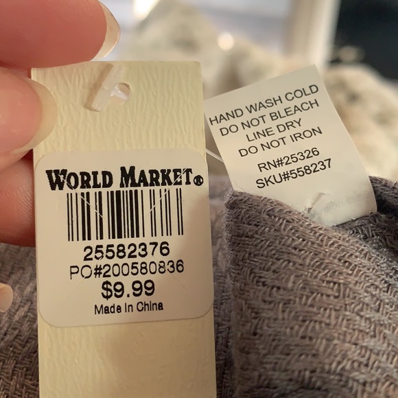 World Market Gray Dobby Pashmina Style Scarf - Picture 3 of 3